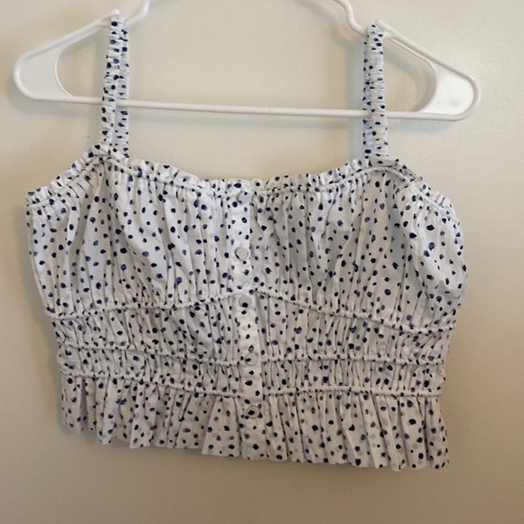 ❗️CLOSET CLOSING❗️NWT J. CREW Cinched-waist poplin tank top blouse polka dot S - Picture 9 of 10